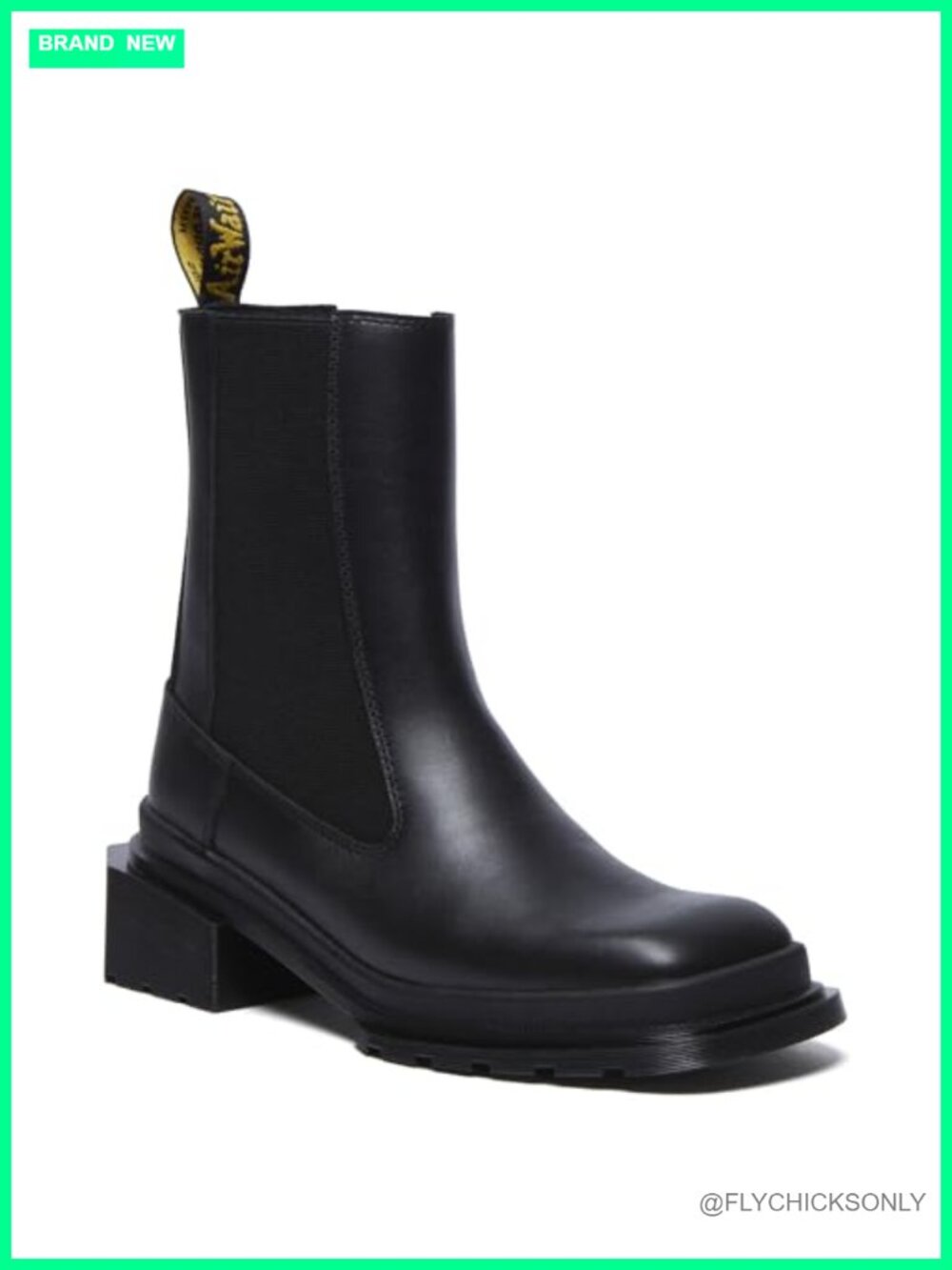 Wanama Leather Chelsea Ankle Boots Square Toe Slip On
